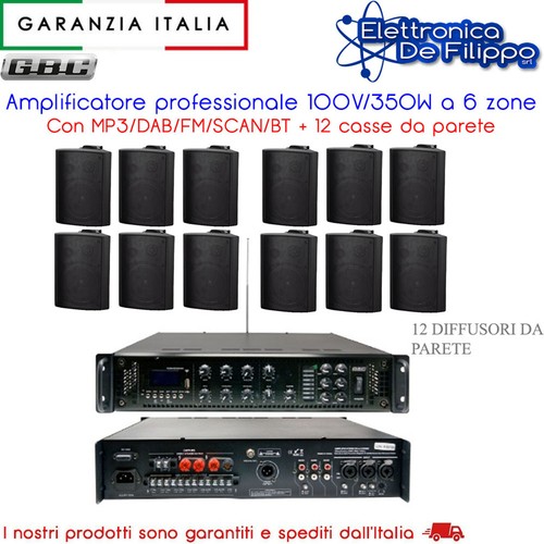 Amplificatore 100v 350w zone - 100v/350w, 6