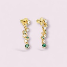 Orecchini goccia Costella cristalli verdi marca SWAROVSKI 5732248 nuovi in confezione regalo