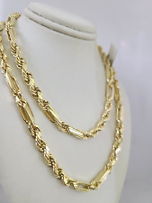 Collana catena in vero oro giallo 10 kt con corda Milano 18"-30" pollici 6 mm 10 kt