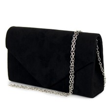 Pochette donna elegante nera Borsetta scamosciata cerimonia borsa piccola Clutch
