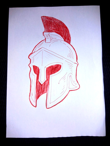 Disegno elmo spartano - di,
