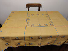 Copritavolo tovaglia vintage cotone tela aida ricamata a mano punto croce