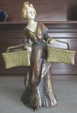 PRESTIGIOSA GRANDE STATUETTA FIRMATA E DATATA 1908 AMPHORA TEPLITZ LIBERTY BOEMA