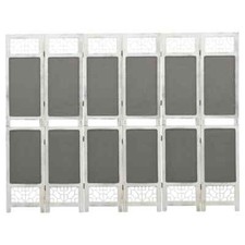 vidaXL Divisorio a 6 Pannelli Grigio 210x165 cm in Tessuto