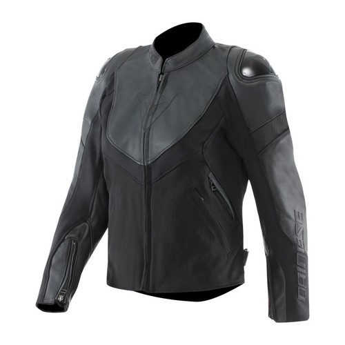 Giacca moto pelle tessuto - giacca,