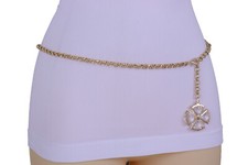 Cintura metallo dorato a - in,