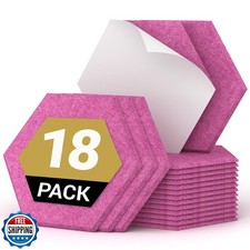 Confezione 18 Pannelli Acustici Esagonali, TONOR 12"x 10"x 0,4" Alta Densità Sound Proo