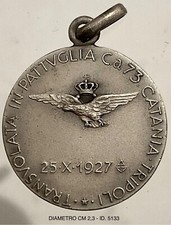 REGIA AERONAUTICA TRASVOLATA IN PATTUGLIA CA73 CATANIA TRIPOLI MEDAGLIA A.V 1927