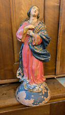 antica madonna barocca immacolata mattoni argilla dipinta sud tedesco
