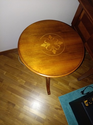 Tavolino tondo noce con - in,