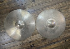 Piccolo francobollo vintage anni 50 Avedis Zildjian 15" Hi-Hat piatti sottili 896g e 876g