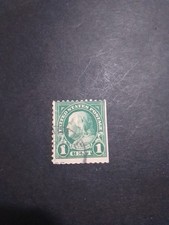 Usa Stamp 1cent B.Franklin Non Perforato A Destra Verde Scuro