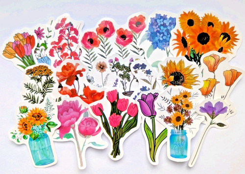 Adesivi fiori 20x pvc - 20x,