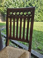 Sedia In Legno Noce Scuro Legno Di Faggio Massiccio  Seduta Paglia Colore...