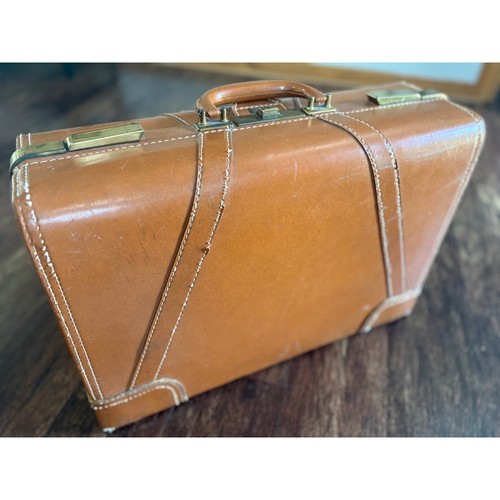 Valigia vintage pelle marrone