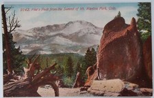 Cartolina Colorado primi '900 originale rara Manitou vista montagna Pikes Peak 