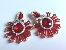 ORECCHINI SOUTACHE ROSSO 100 % HAND MADE