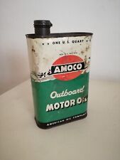 VECCHIA LATTINA OLIO MOTORE AMERICANA "AMOCO" OUTBOARD ANNI '40 - MOLTO BELLA!!