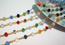 50cm catena rosario multicolor con rondelle 6x4mm colore oro 'color keeping'