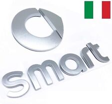 Coppia Scritta Baule Posteriore + Logo Anteriore Per SMART 451 450 Argento Opaco