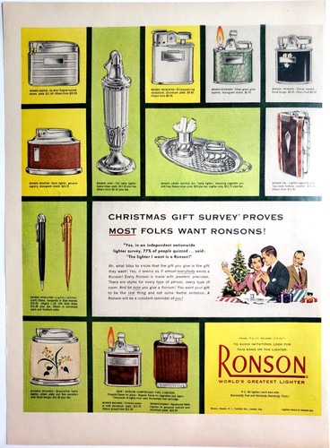 Ronson lighters vintage 1952 - ronson,
