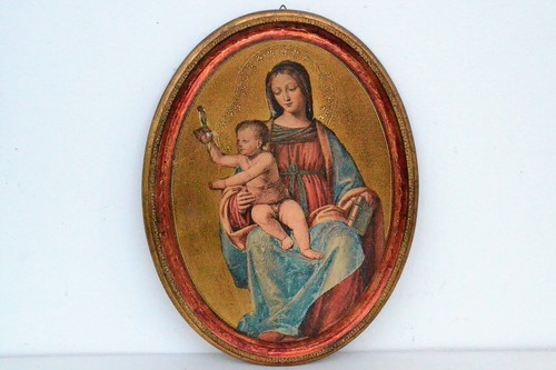 Vecchia icona ovale - icona, ovale"madonna