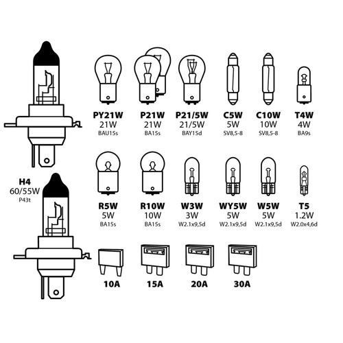 Kit lampadine ricambio 19 - lampadine,