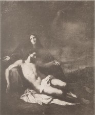 Antica stampa del 1910 (1900. xx secolo) – Scuola di Van Dyck – La Pietà