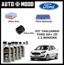 KIT TAGLIANDO FORD KA+ III 1.2 BENZINA 3 FILTRI + 5LT OLIO ORIGINALE FORD F 5W30