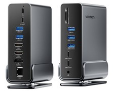 Docking Station USB-C 15in-1 per configurazione a doppio monitor, Compatibile PC