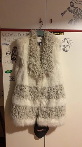 Gilet pelliccia beige - gilet,