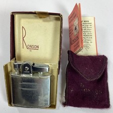 Vtg Ronson Metal Lighter In