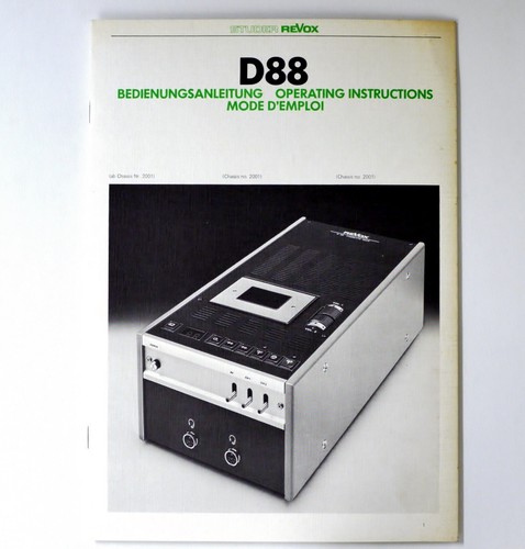 Originale studer revox d88 - studer/revox,
