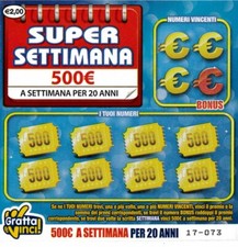 GRATTA E VINCI SUPER SETTIMANA COLLEZIONE NUOVO VINTAGE COLOSSALE OFFERTA STOCK 