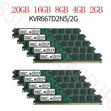 20GB 16GB 8GB 4GB 2GB PC2-5300U DDR2 DIMM KVR667D2N5/2G RAM per Kingston ZT IT