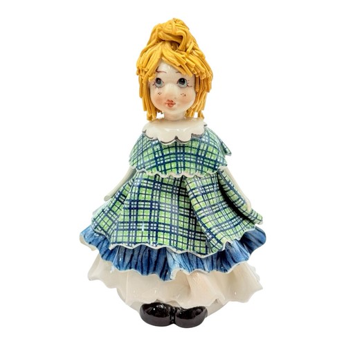 Statuina bambola ceramica lino - statuina,