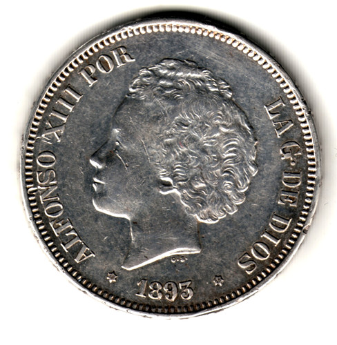 España pesetas plata 1893 - espaÑa,