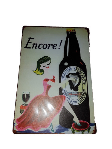 Guinness harp metal sign - harp,