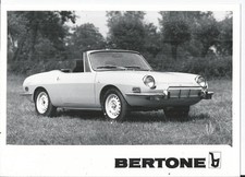 FIAT 850 SPIDER BERTONE PUBLICITY B/W PHOTOGRAPH