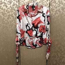 Top blusa floreale multicolore