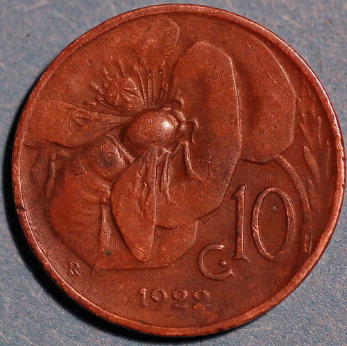 Italia centesimi 1922 - italia, 10