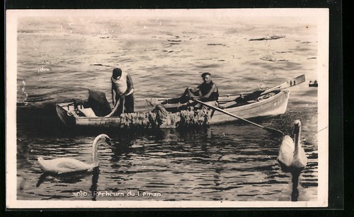 Cartolina pescatore barca a - cartolina,