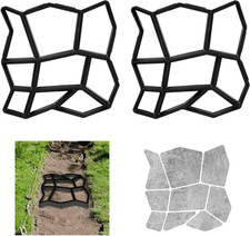 Set Da 2 Stampi per Cemento, Accessorio per Pavimentazione, HLP 4X32X32 Cm, Vial