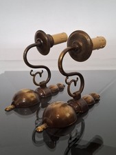 Coppia Di Appliques In Ottone