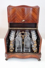 Porta liquori antico in bois de rose Napoleone III, '800, Vetri di Murano