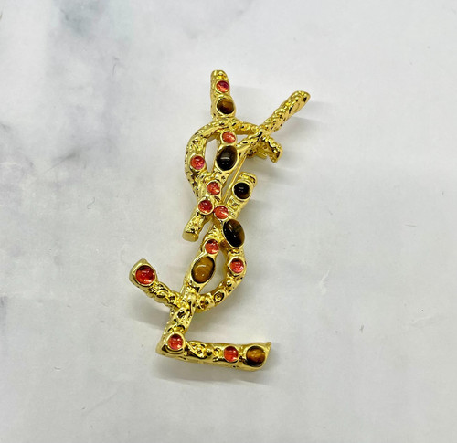 Spilla gioiello originale ysl - spilla,