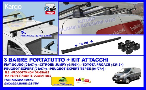 Barre portatutto portapacchi - barre,