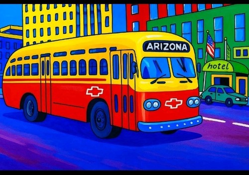 Quadro pop art bus - art,