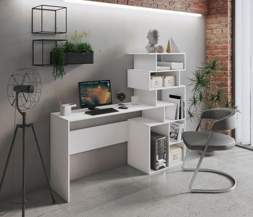 Scrivania con libreria moderna - libreria,