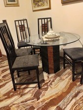 tavolo rotondo vetro Più 6 Sedie